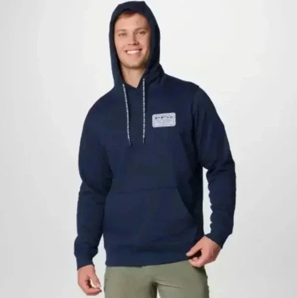 NWT! Navy Columbia Men's PFG Castback Hoodie SIZE XL . Still in Packaging.💋 - Picture 2 of 7